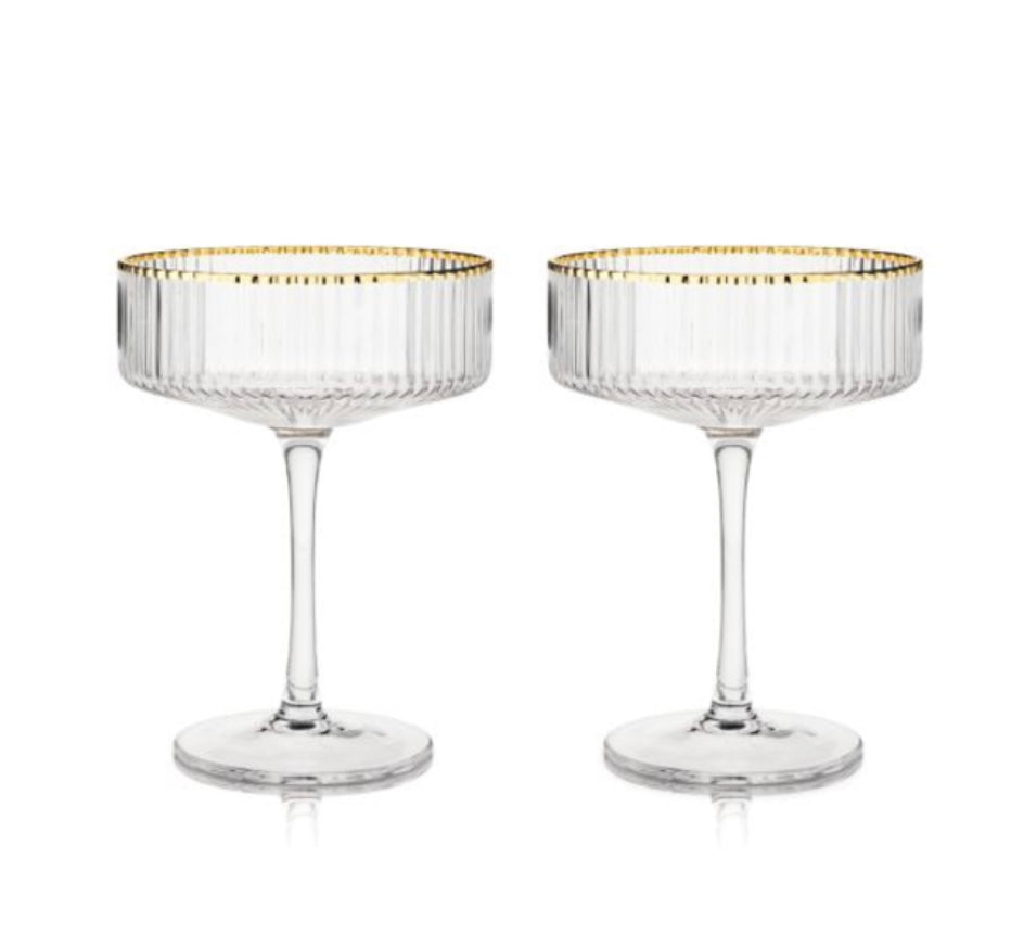 Art Deco Champagne Coup Glasses