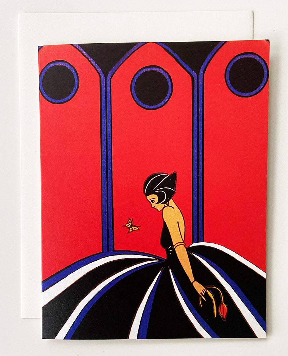 Set of 6 Art Deco Lady Cards